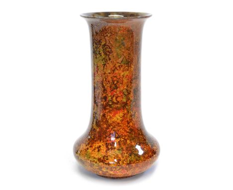 Edward R. Wilkes Mottled flambe vase Early 20th century, with flared neck, painted signature E.R. Wilkes to the base and stic