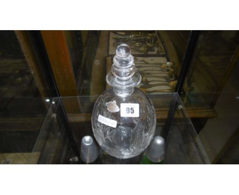 AN ETCHED 1953 QUEENS CORONATION DECANTER