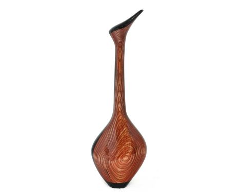 A Christian Wallis wood and lacquered vase or lamp base, signed, 52.5cm highCondition report: Some scuffing to the finish and