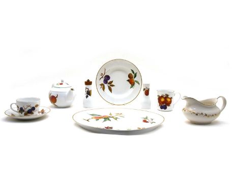 A large collection of Royal Worcester Evesham pattern wares, to include tureens, teapots, lidded dishes, pepperettes, various