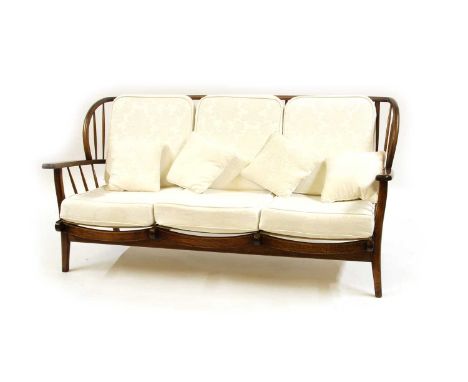 An Ercol 'Windsor' settee, 170cm wide, 82cm deep, 82cm high, seat 48cm Condition report: Used condition with surface scratche