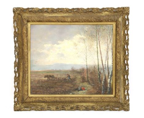 Paul Müller-Callnberg (1873-1943)Ploughing the fieldssigned and dated 1910 l.l., oil on canvas56 x 67cmCondition report: Some