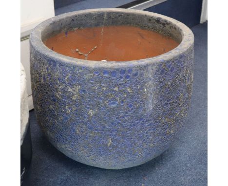 A blue ground Atlanis garden planter W.47cm