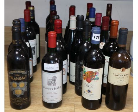 Twenty four bottles of French and European red and white wine