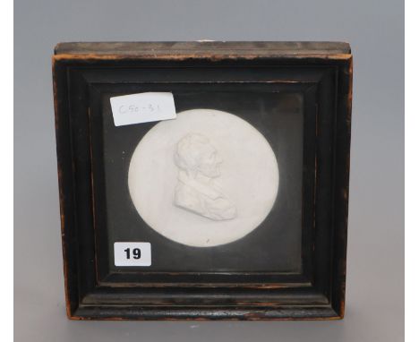 A George IV plaster portrait plaque of Johann Heinrich Pestalozzi (1746-1827) by Del Vecchio, dated 1824Provenance - The Pest