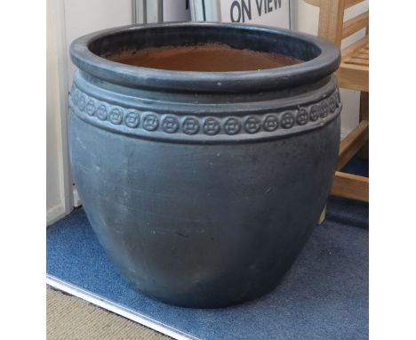A gun metal grey garden planter W.58cm