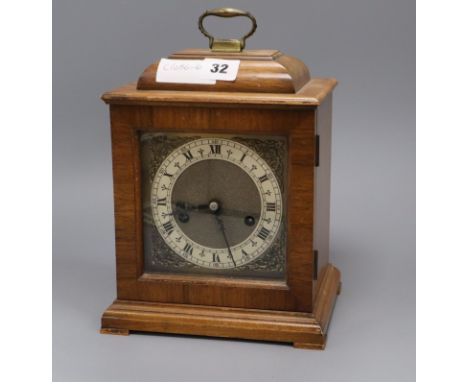 A Smiths walnut mantel clock,