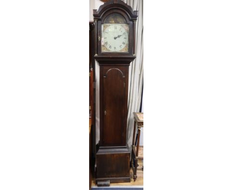 An early 19th century oak 30 hour longcase clock by Hooker, Lewes Height 203cm