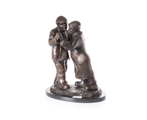 * ALEXANDER MILLAR, MOONLIGHT SHENANIGANS bronze sculpture mounted on a hardstone plinth, signed and dated 1995 approx 35cm h