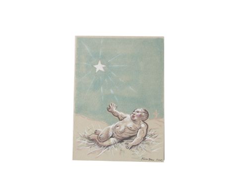 * PETER HOWSON OBE,STAR OF BETHLEHEM IImixed media on card, signed and dated 2002; inscribed with personal note within15cm x 