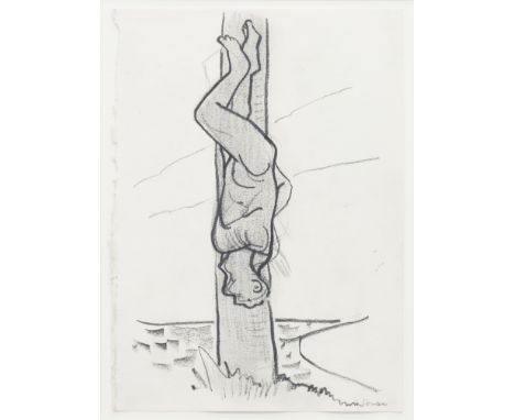 * PETER HOWSON OBE,WRONG PLACE, 1994pencil on paper, signed20cm x 14cmMounted, framed and under glassLabel verso: Flowers Eas