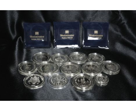 VARIOUS COUNTRIES. 1993 Queen Elizabeth II 70th Birthday Silver Proof Collection comprising of various denomination from Comm