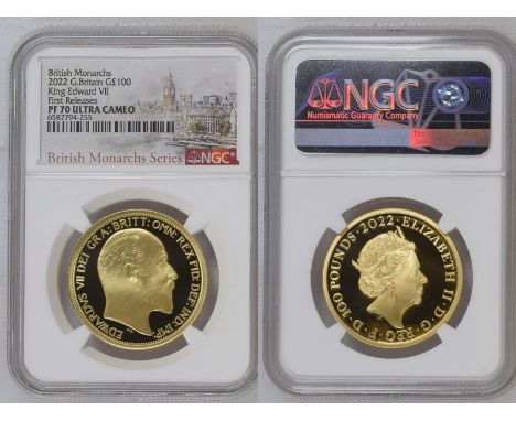 UNITED KINGDOM. Elizabeth II, 1952-2022. Gold 100 pounds, 2022. Royal Mint. Proof. This design is the fourth release in a Roy