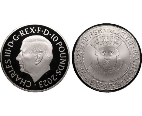 UNITED KINGDOM. Charles III, 2022-. Silver 10 pounds, 2023. Royal Mint. Proof. This design is the fifth release in a Royal Mi