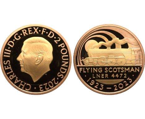 UNITED KINGDOM. Charles III, 2022-. Gold 2 pounds, 2023. Royal Mint. Proof. Celebrating the 100th anniversary of the Flying S