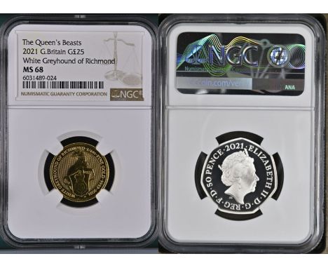 UNITED KINGDOM. Elizabeth II, 1952-2022. Gold 25 pounds, 2021. Royal Mint. The ninth in a series of ten coins known as the Qu