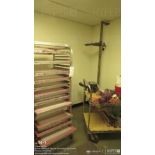 5 1/2ft Aluminum rack w screens, drying rack, cart and contents
