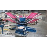 M&R Abacus II numbering screen press, 20 printhead twin rotating decks, servo-drive indexing, SN 173
