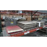 Assorted boards, pallets, parts for screen print/numbering machines