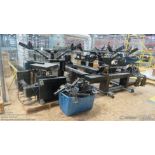 (3) Brown Manufacturing Lazer Load NP8F14A (4) arm screen print machines w Quartz Flash Machines and