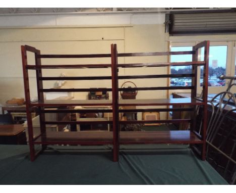 A Pair of Mahogany Collapsible Three Shelf Units. 