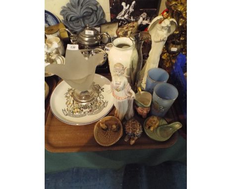 A Tray of Ceramics and Glassware to Include Wade Pipe Stand, Wade Tortoise, Character Jug Etc.

