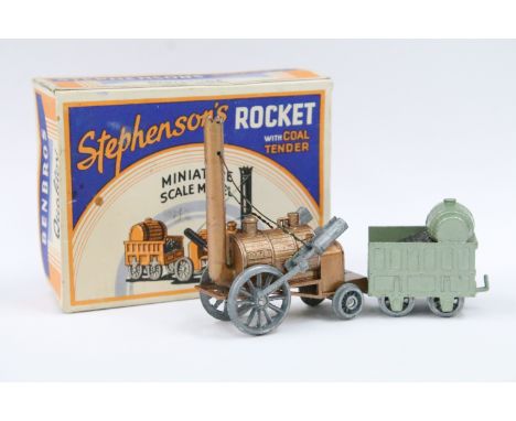 Boxed Ben Bros Stephenson's Rocket with Coal Tender miniature scale model, diecast vg with gd box