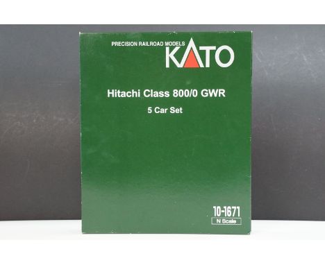 Boxed Kato N gauge 10-1671 Hitachi Class 800/0 GWR 5 Car Set, complete with locomotive, rolling stock and paperwork