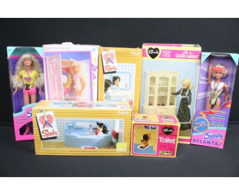 Sindy - Seven boxed Sindy dolls &amp; accessories to include 4 x Pedigree examples (Bath, Washbasin, Toilet &amp; China Cabin