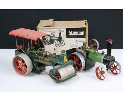 Steam Engine - Boxed Mamod TE1 Traction Engine plus a Wilesco Old Smokey steam roller with very poor box, both grubby and sho