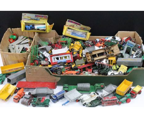 Large quantity of playworn diecast models to include Matchbox, Dinky, Lone Star, Husky, etc featuring Dinky 109 WB Land Rover