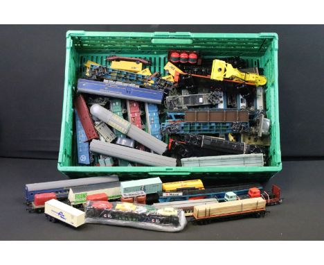 Around 45 OO gauge items of rolling stock to include mainly Triang &amp; Lima examples featuring car transporters, coaches, w