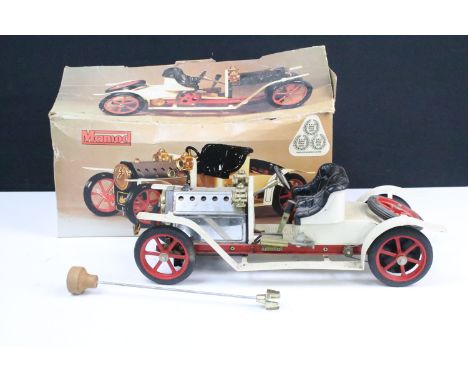 Steam Engine - Boxed Mamod Roadster steam engine in white, grubby but gd condition with fair box