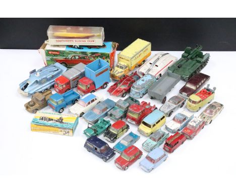 31 Mid 20th C playworn diecast models to include Dinky, Corgi and Matchbox examples featuring Dinky Bedford Pallet Jekta Van,