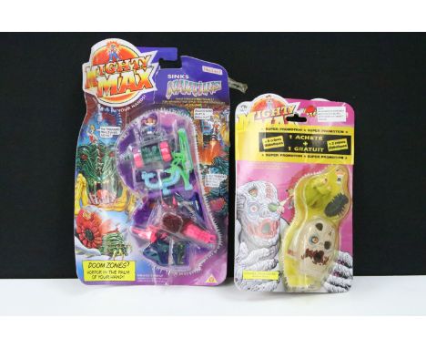 Three carded Bluebird Ideal Mighty Max playsets to include Horror Heads Mighty Max Neutralises Zomboid and Horror Heads Might