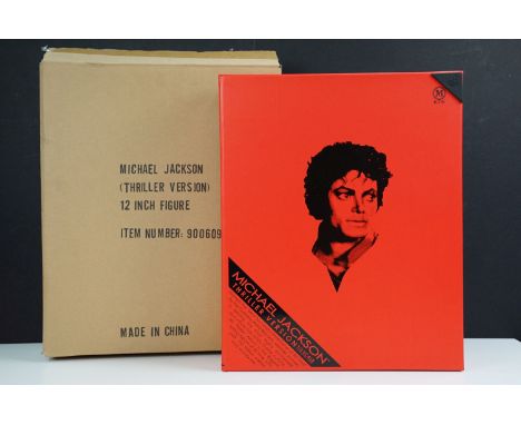 Boxed Hot Toys Michael Jackson No. 009 Thriller Version 1/6 scale action figure, contained within original shop stock box and