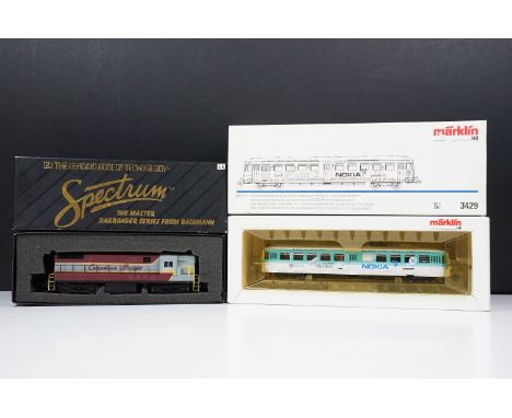 Two boxed HO gauge locomotives to include Marklin 3429 BR 515 and Spectrum from Bachmann 81209 Fairbanks Morse H 16-44 Diesel
