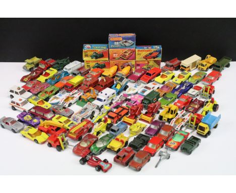 Collection of circa 1970s play worn Matchbox diecast models 75 Series, Superfast and Rolamatics including 7 x boxed examples 