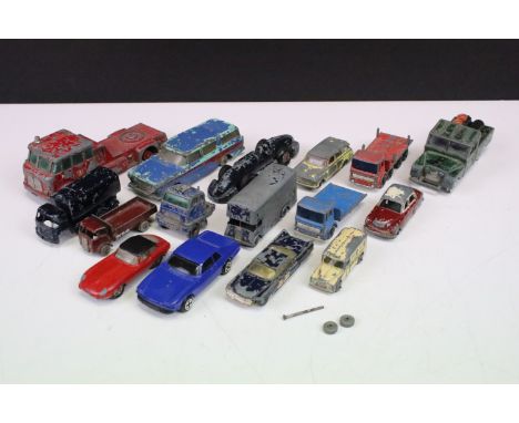 Small quantity of playworn diecast models to include Matchbox King Size Merryweather Fire Engine, Matchbox Foden 15 Ton Sugar