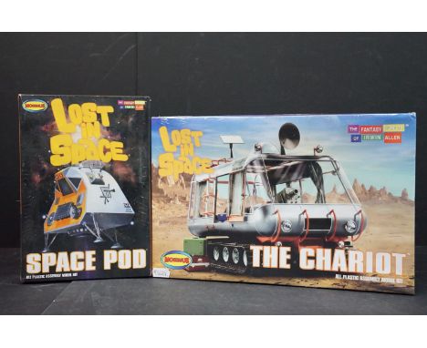 Two boxed 1/24 scale Moebius plastic models kits to include Lost In Space Space Pod assembly model kit and Lost In Space The 