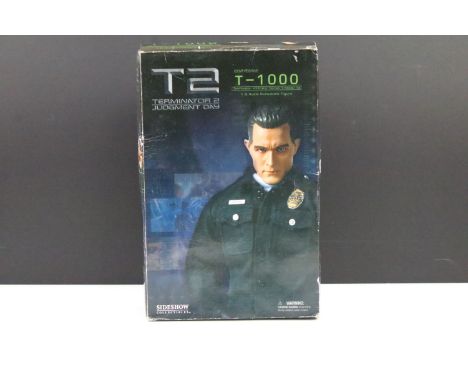 Boxed Sideshow Collectibles T2 Terminator 2 Judgement Day T-1000 1/6 scale figure, complete and ex, box gd-vg overall