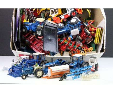 Collection of diecast model tractors and farming models to include Britains, Siku etc, featuring Corgi Major Massey Ferguson 