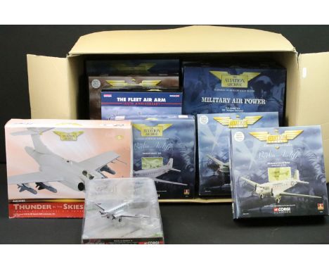 14 Boxed 1/72-1/144 scale Corgi Aviation Archive diecast models to include Military Air Power, Berlin Airlift, etc featuring 
