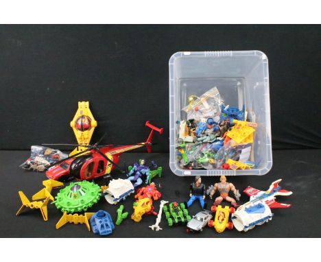 Collection of 80s action figures / vehicles to include 2 x Seven Towns Sectaurs figures (with accessories), 1 x Remco The Los