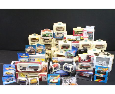 Around 70 boxed diecast models to include Oxford, Mattel Hot Wheels, Lledo, Atlas, Trackside, Corgi Original Omnibus etc