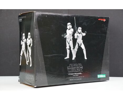 Star Wars - Boxed Kotobukiya ArtFX Plus Stormtrooper Two Pack 1/10 scale pre painted model kit set, complete and ex