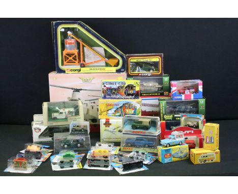 Around 36 boxed / carded diecast models to include Corgi 43 Silo and Grain Elevator, Dinky 158 Rolls Royce Silver Shadow (pai