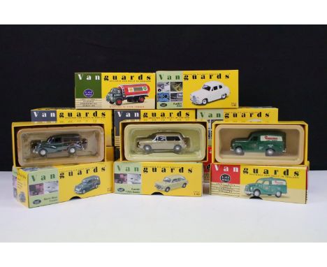 11 Boxed Lledo 1/43 / 1/64 diecast models featuring VA3000 Ransome's Lawnmowers, VA2000 Red Cabriolet, VA7001 Shell-BP, VA100