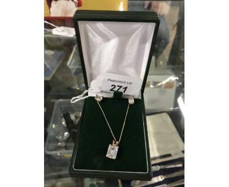 SILVER C.Z EARRINGS & PENDANT