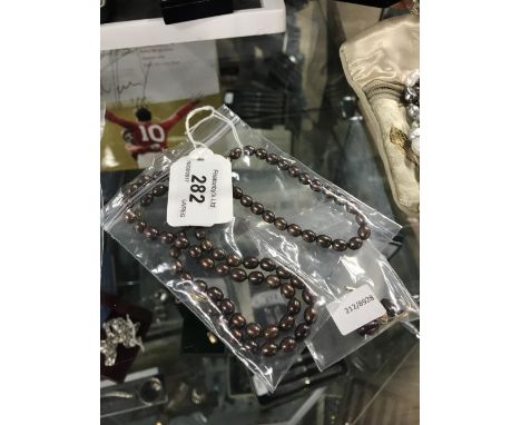 1 PAIR OF 14 K GOLD & PEARL EARRINGS , NECKLACE & BRACELET